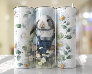 Bunny in overalls 20 oz Tumbler Sublimation Transfer