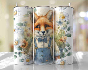 Fox in overalls 20 oz Tumbler Sublimation Transfer