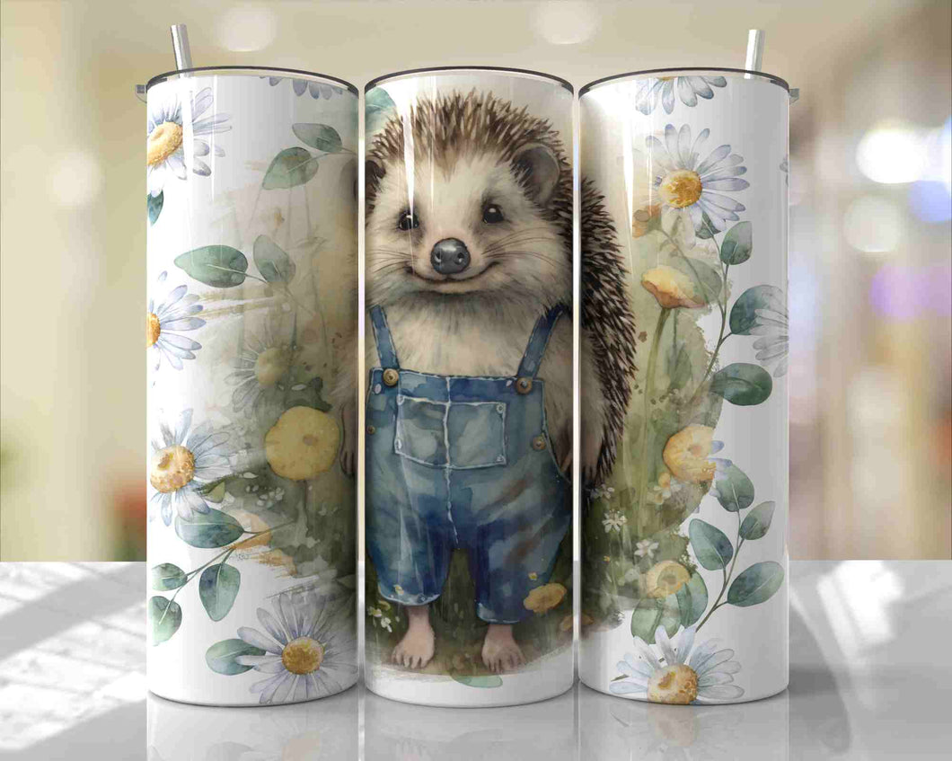 Hedgehog in Overalls 20 oz Tumbler Sublimation Transfer