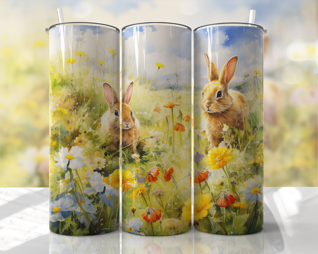 Spring Bunnies 20 oz Tumbler Sublimation Transfer