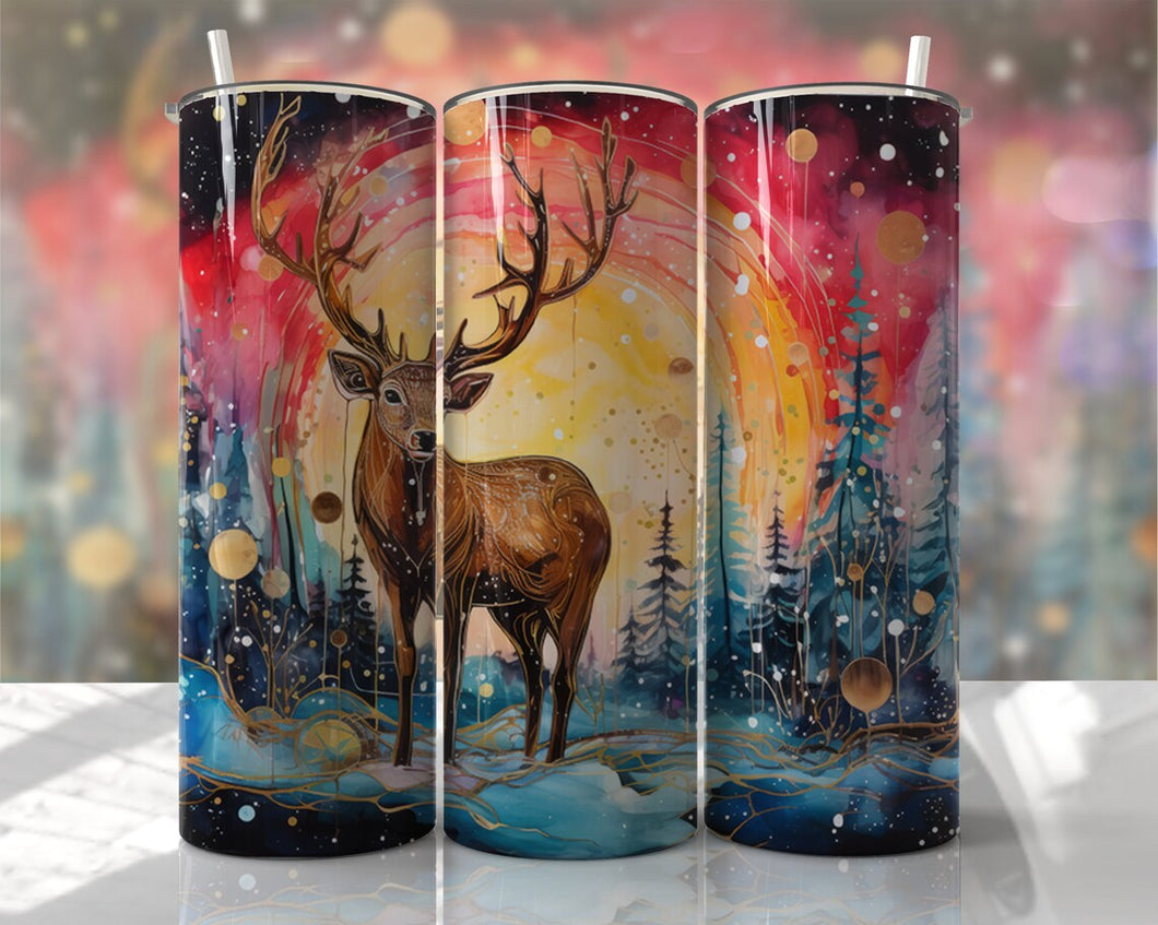 Reindeer 20 oz Tumbler Sublimation Transfer