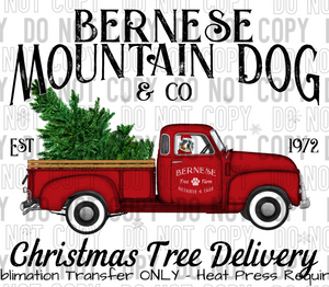 Bernese Mountain Dog Tree Delivery Sublimation Transfer