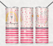 Load image into Gallery viewer, Custom Best Teacher Ever 20 oz Tumbler Sublimation Transfer
