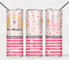 Load image into Gallery viewer, Custom Best Teacher Ever 20 oz Tumbler Sublimation Transfer
