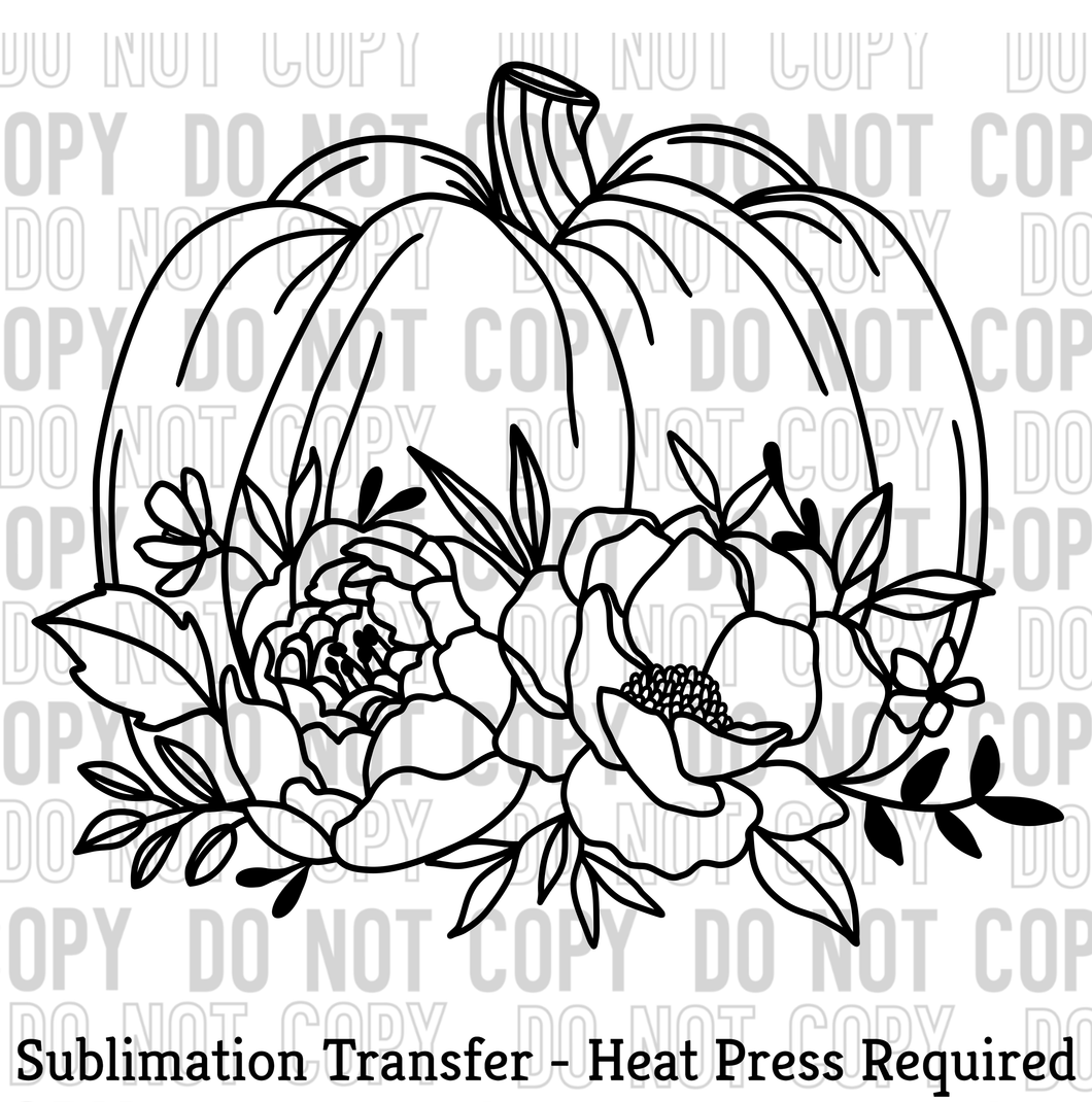 Floral Pumpkin Sublimation Transfer